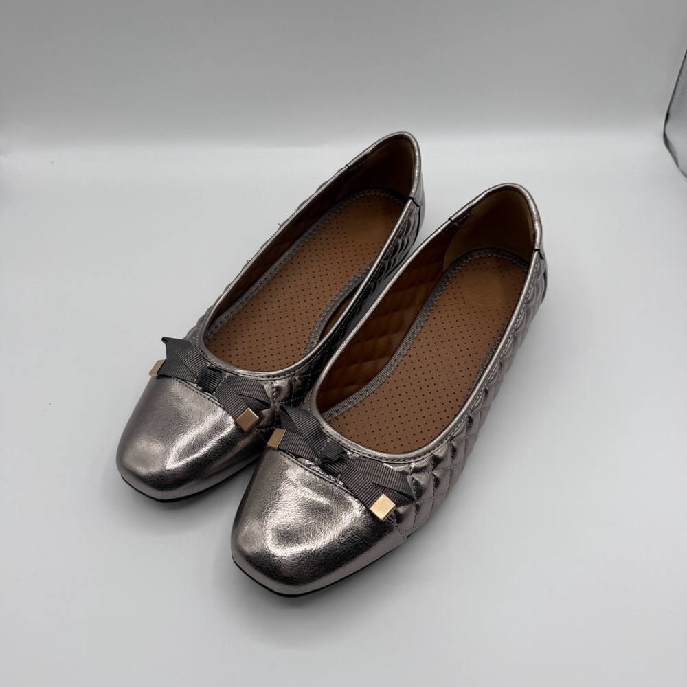WHITE MOUNTAIN Womens Bocah Diamond Quilted Cap Toe Ballet Flat Sz 11 ***READ***